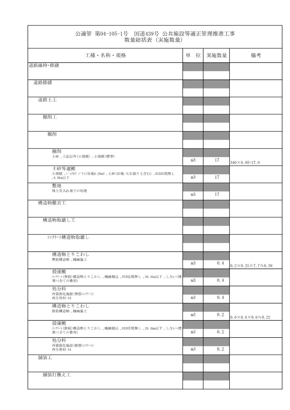 R08公適管04-105-1数量計算書.pdf 1ページ目のプレビュー
