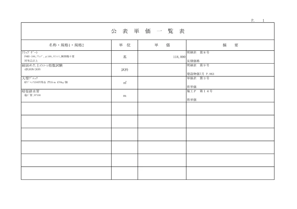 R07大規模3-4(公表単価).pdf 1ページ目のプレビュー