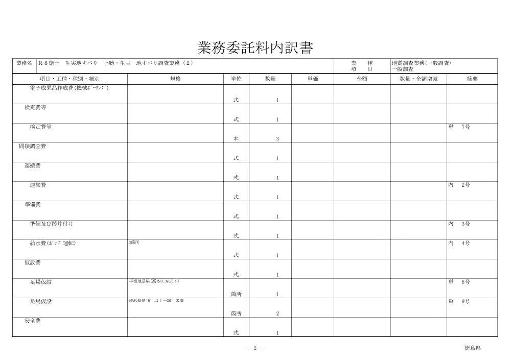 Ｒ８徳土 生実地すべり 上勝・生実 地すべり調査業務（２）（見積参考資料）.pdf 3ページ目のプレビュー