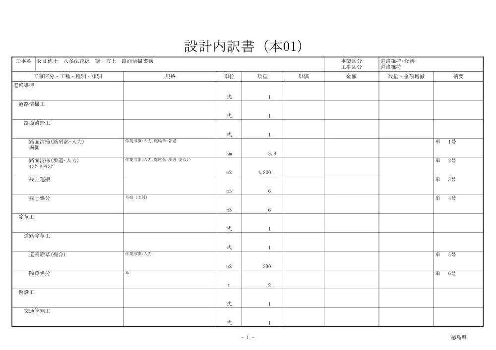 Ｒ８徳土 八多法花線 徳・方上 路面清掃業務（見積参考資料）.pdf 2ページ目のプレビュー