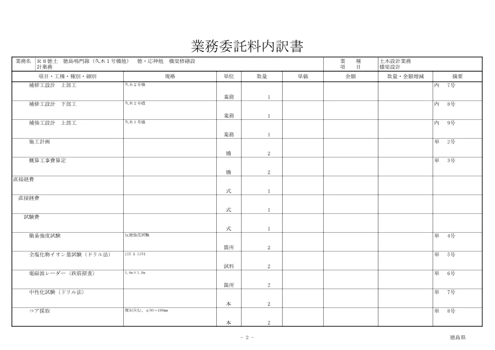 Ｒ８徳土 徳島鳴門線（久木１号橋他） 徳・応神他 橋梁修繕設計業務（見積参考資料）.pdf 3ページ目のプレビュー