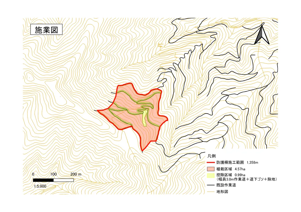 機密性１｜Ｒ８那林 水崎県有林 新植事業 （施業図）.pdf 1ページ目のプレビュー
