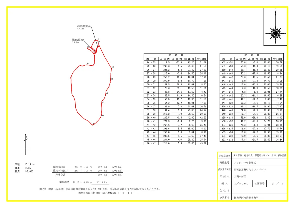 Ｒ８那林 総合改良 那賀町大谷シンゴヤ谷 森林整備（設計図面）.pdf 2ページ目のプレビュー