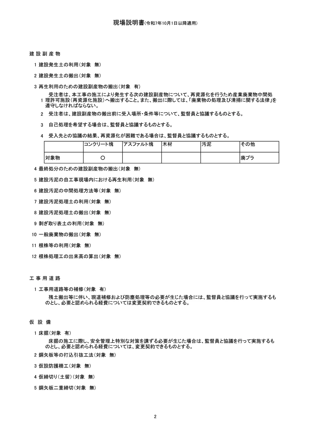 Ｒ８波耕 河川応急 若松 堰補修４工事（企育）（現場説明書）.pdf 2ページ目のプレビュー