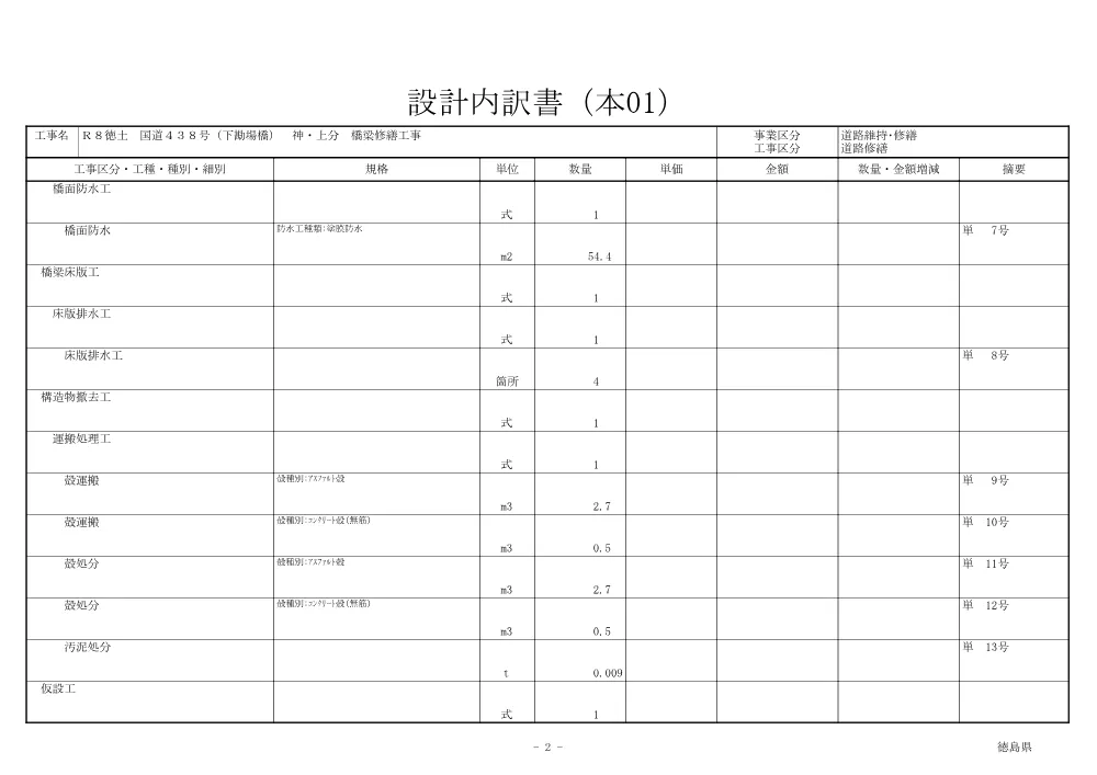 Ｒ８徳土 国道４３８号（下勘場橋） 神・上分 橋梁修繕工事（見積参考資料）.pdf 3ページ目のプレビュー