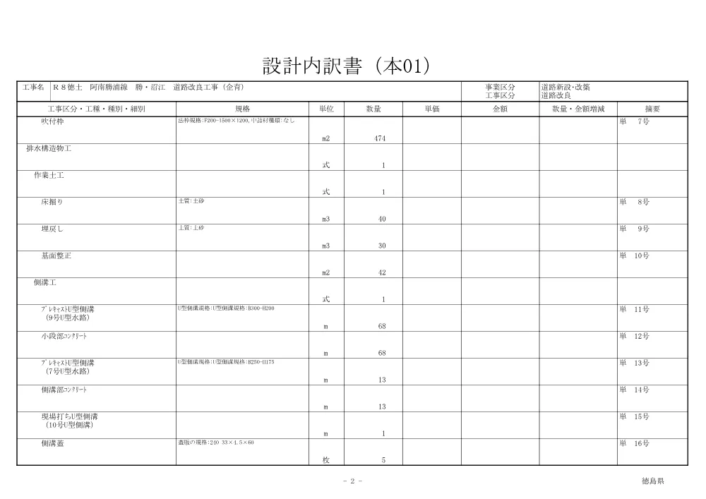 機密性１｜Ｒ８徳土 阿南勝浦線 勝・沼江 道路改良工事（企育）（見積参考資料）.pdf 3ページ目のプレビュー