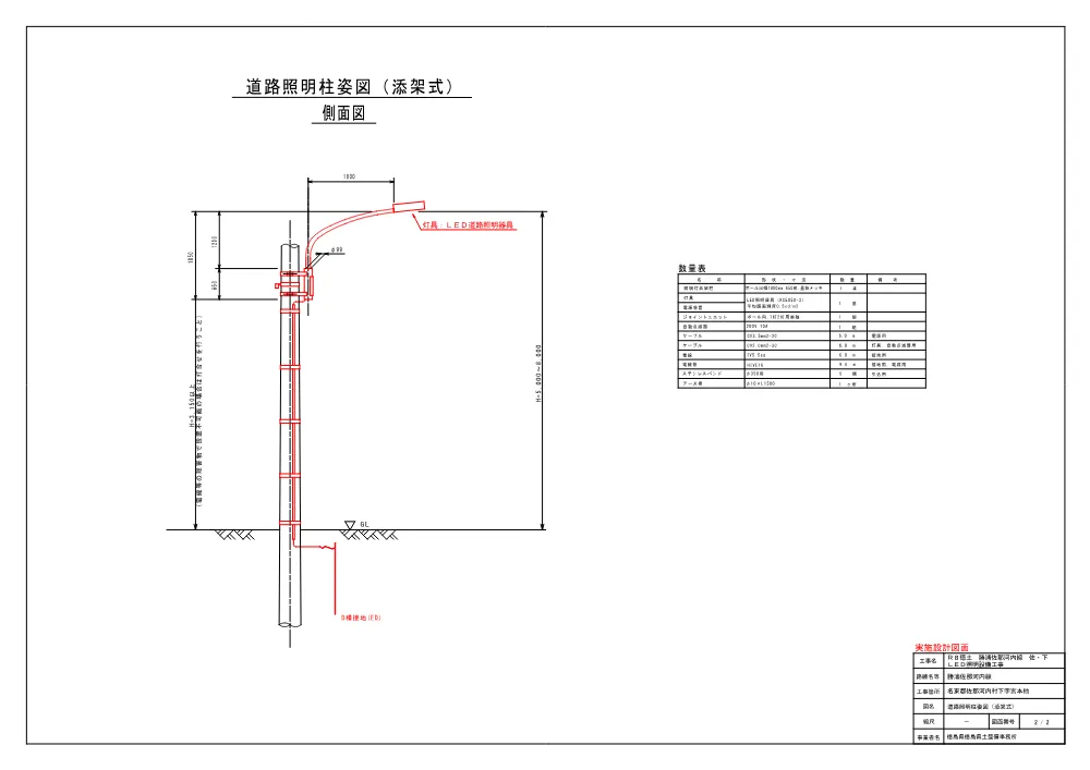 機密性１｜Ｒ８徳土 勝浦佐那河内線 佐・下 ＬＥＤ照明設備工事（設計図面）.pdf 2ページ目のプレビュー