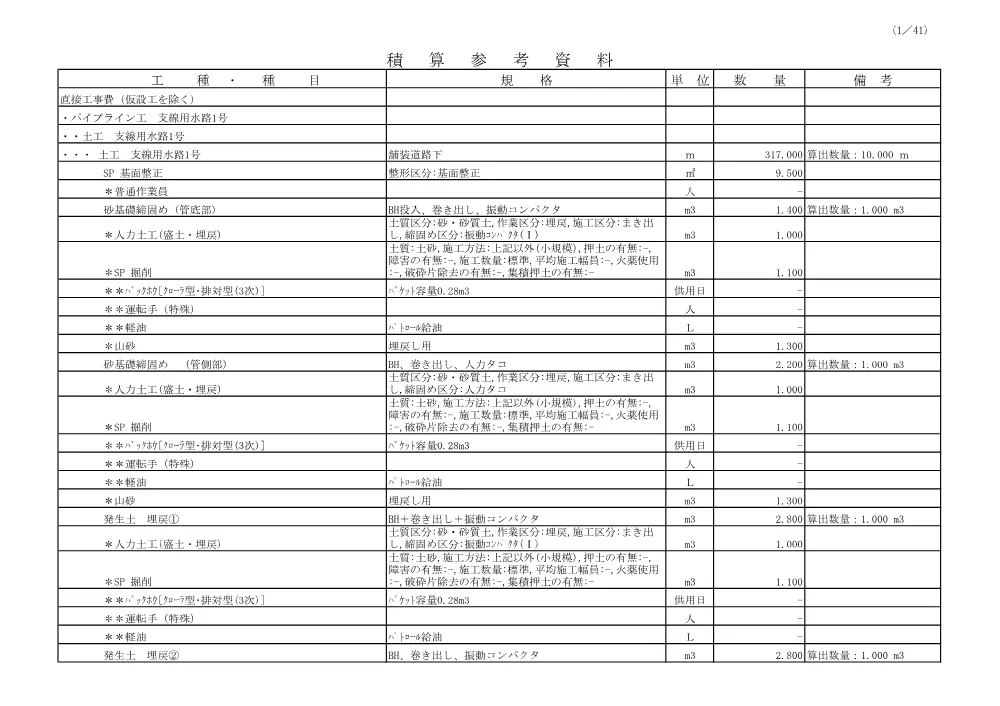04_積算参考資料 【8荒左右榛第1301号】.pdf 2ページ目のプレビュー