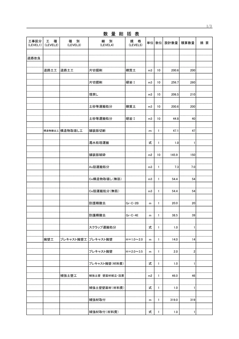 03数量計算書.pdf 1ページ目のプレビュー