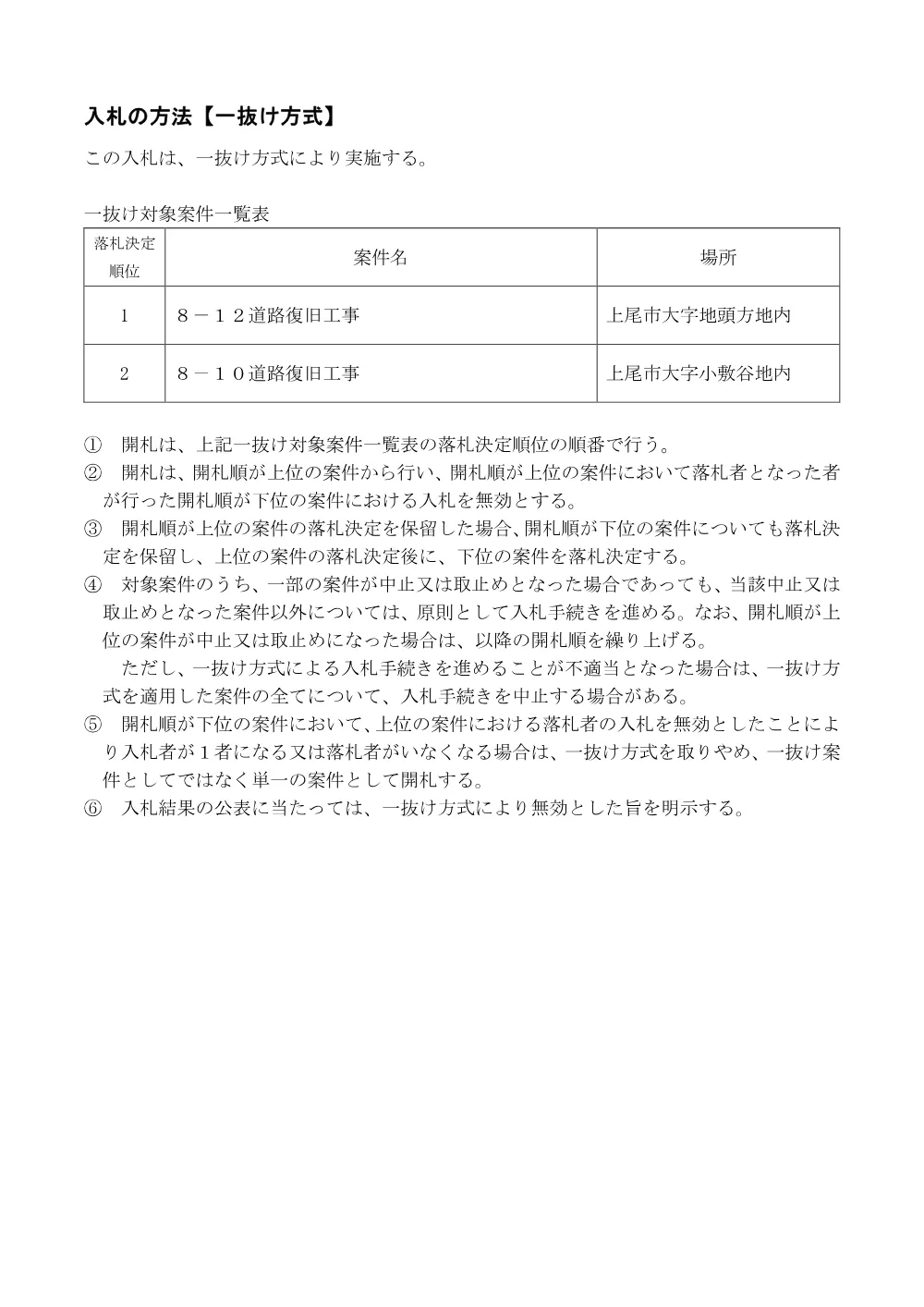一抜け対象案件一覧表5.pdf 1ページ目のプレビュー