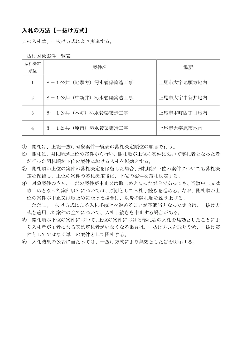 一抜け対象案件一覧表4.pdf 1ページ目のプレビュー