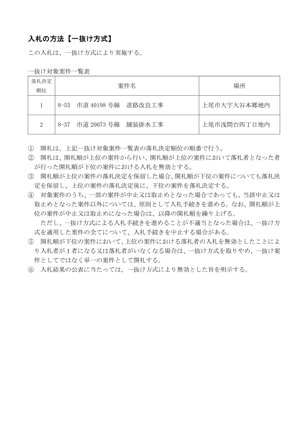 一抜け対象案件一覧表1.pdf 1ページ目のプレビュー