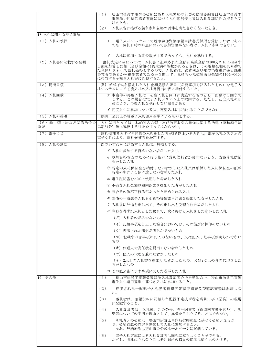 入札公告（狭山市道路面下空洞調査業務委託）.pdf 3ページ目のプレビュー