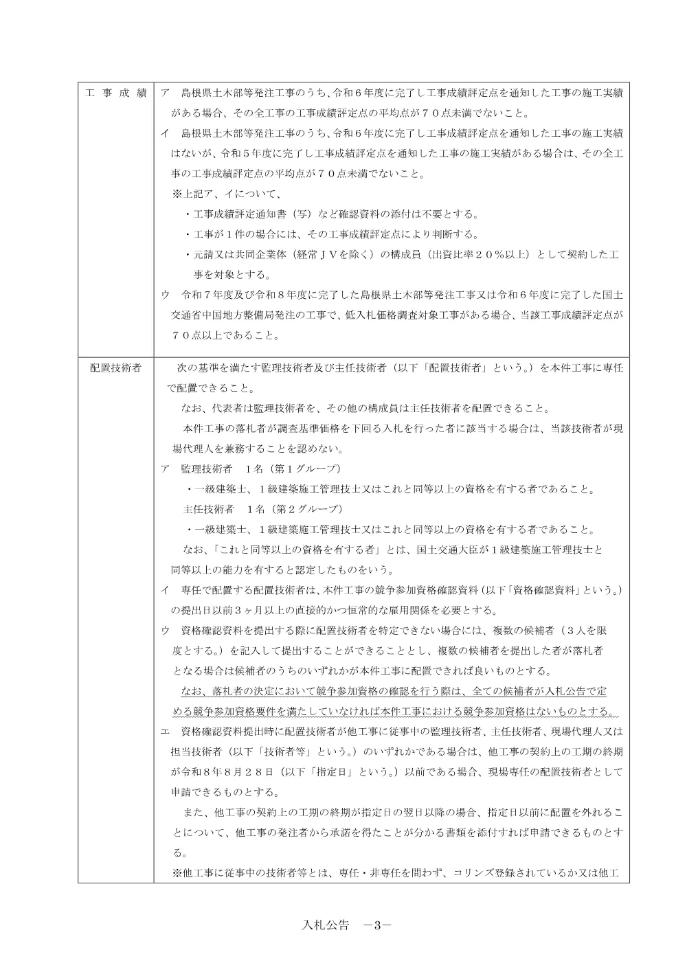 01 入札公告・入札説明書・技術資料（県立プール長寿命化（大規模改修 建築その２）工事）.pdf 3ページ目のプレビュー