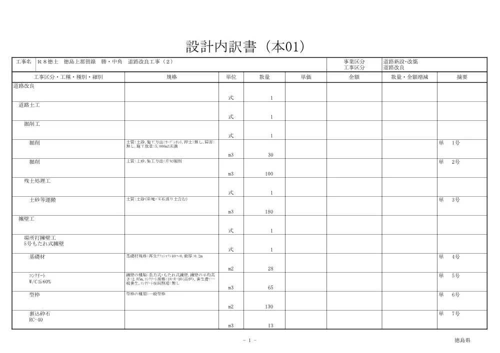 Ｒ８徳土 徳島上那賀線 勝・中角 道路改良工事（２）（見積参考資料）.pdf 2ページ目のプレビュー