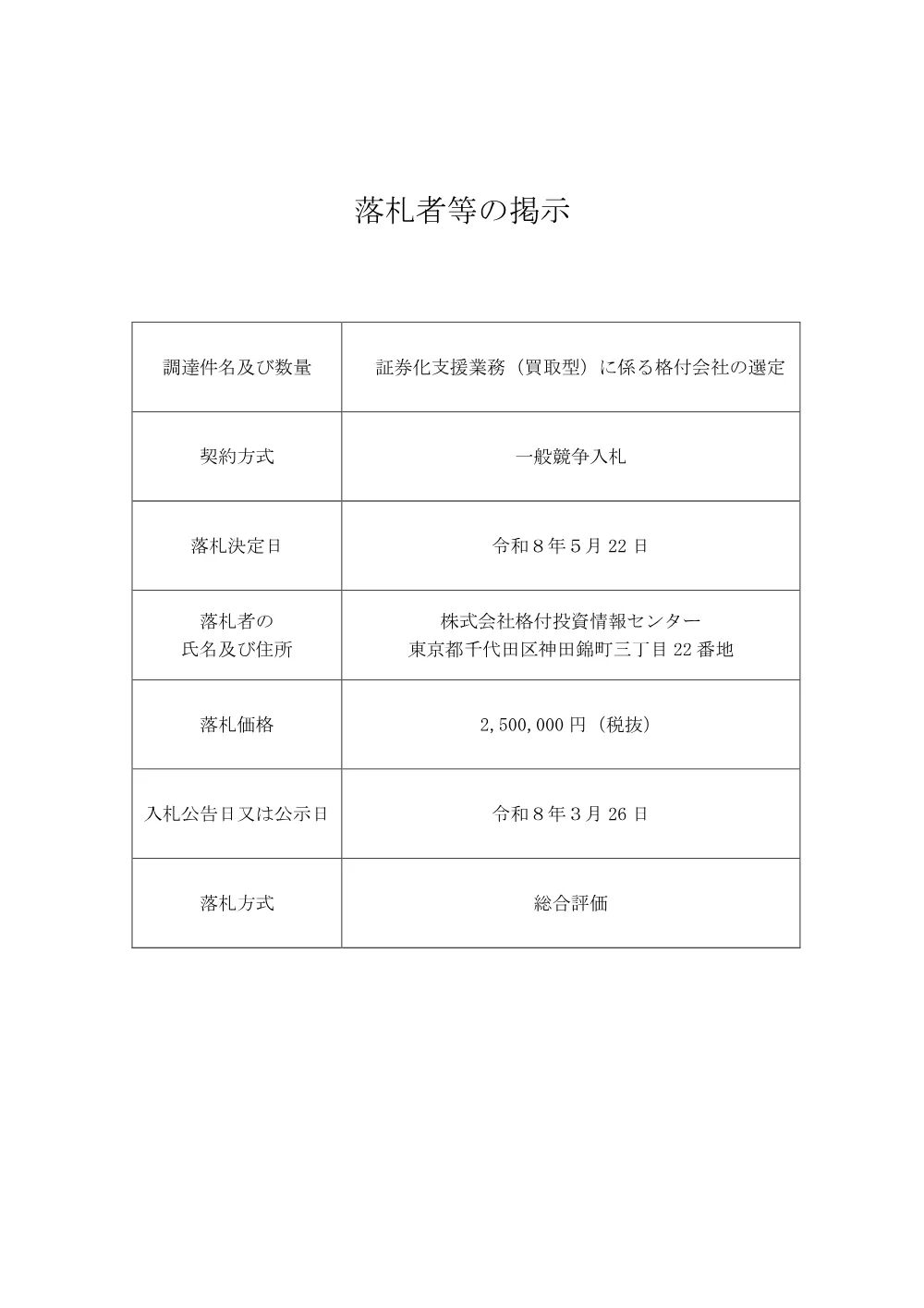s_bid260529a.pdf 1ページ目のプレビュー