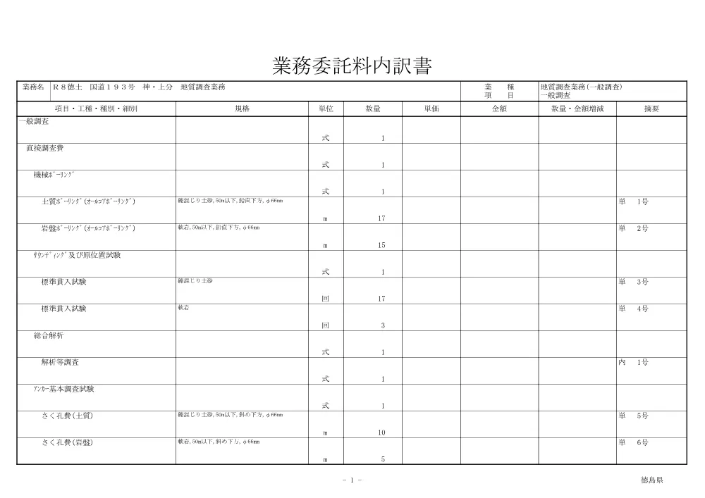 Ｒ８徳土 国道１９３号 神・上分 地質調査業務（見積参考資料）.pdf 2ページ目のプレビュー