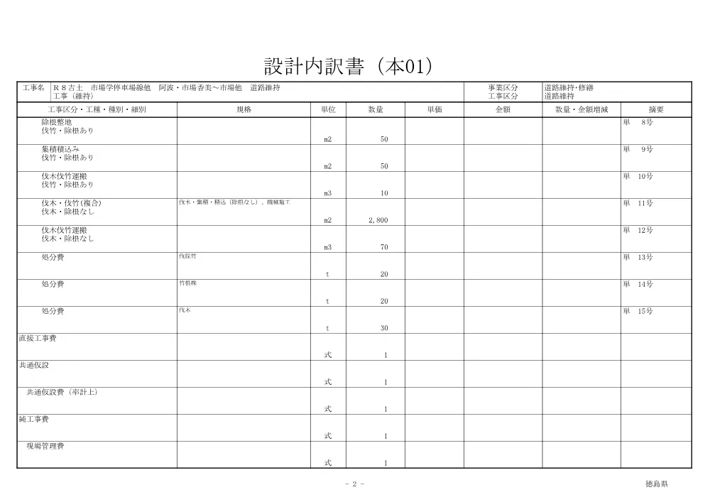 Ｒ８吉土 市場学停車場線他 阿波・市場香美～市場他 道路維持工事（維持）（見積参考資料）.pdf 3ページ目のプレビュー