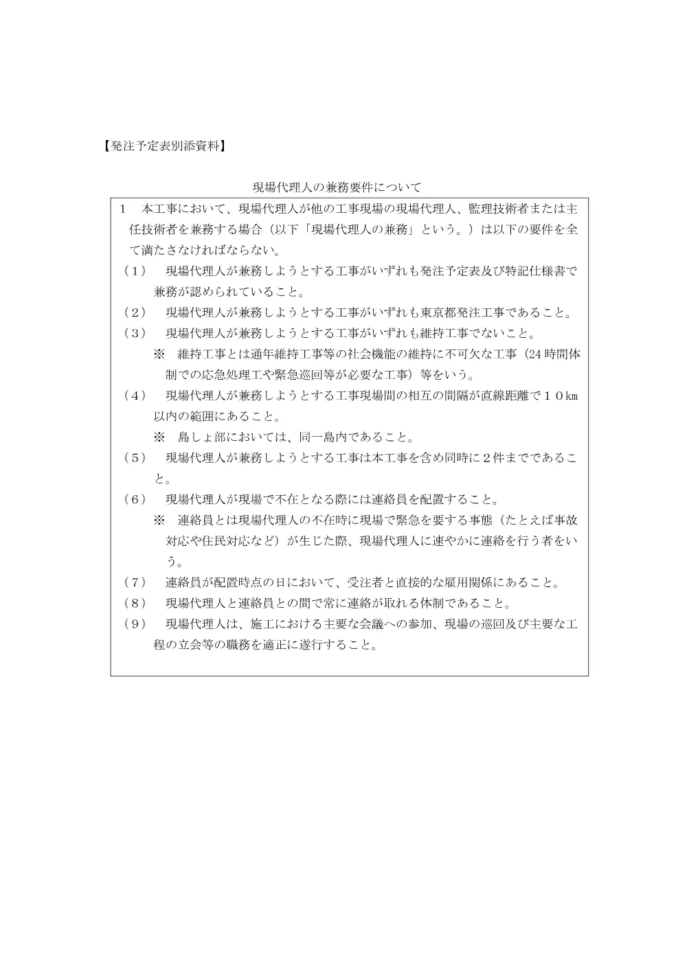 現場代理人の兼務要件について.pdf 1ページ目のプレビュー