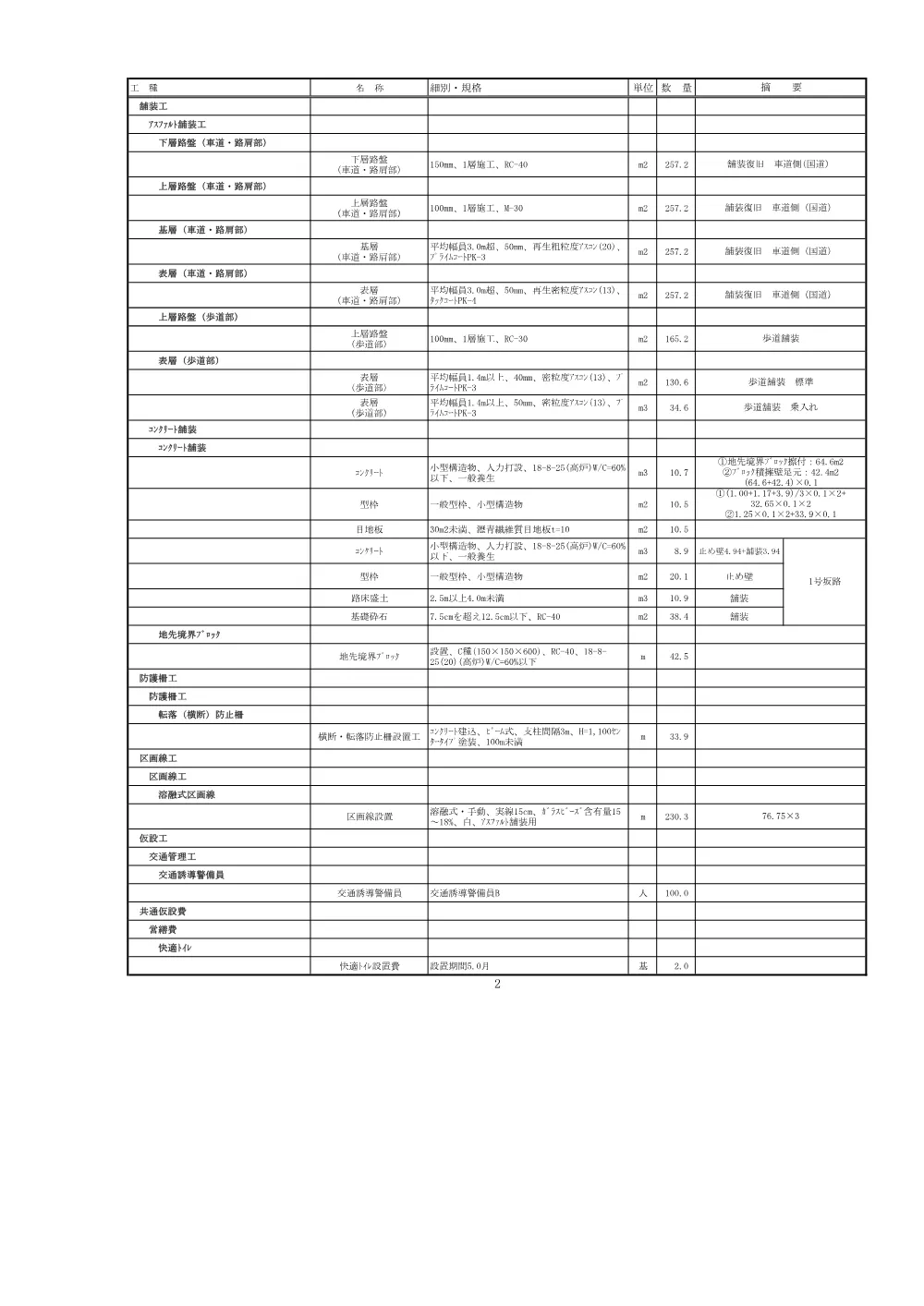 R08道交国防安（交安）402-009-11数量計算書.pdf 3ページ目のプレビュー