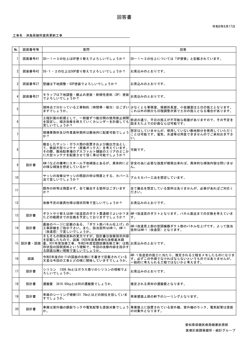 回答書.pdf 1ページ目のプレビュー