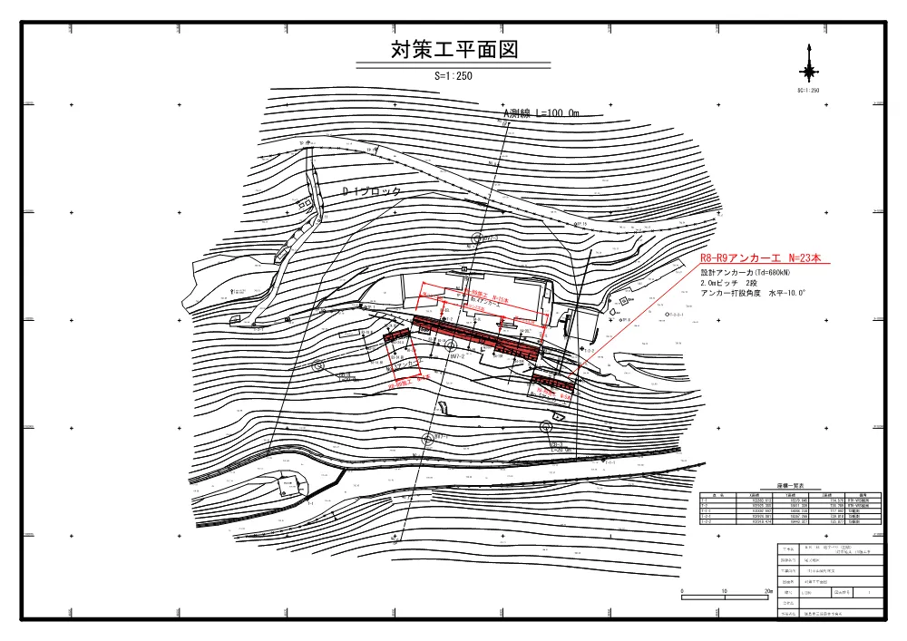 機密性１｜Ｒ８三林 地すべり（国債） 三好市尾又 山腹工事（設計図面）.pdf 1ページ目のプレビュー