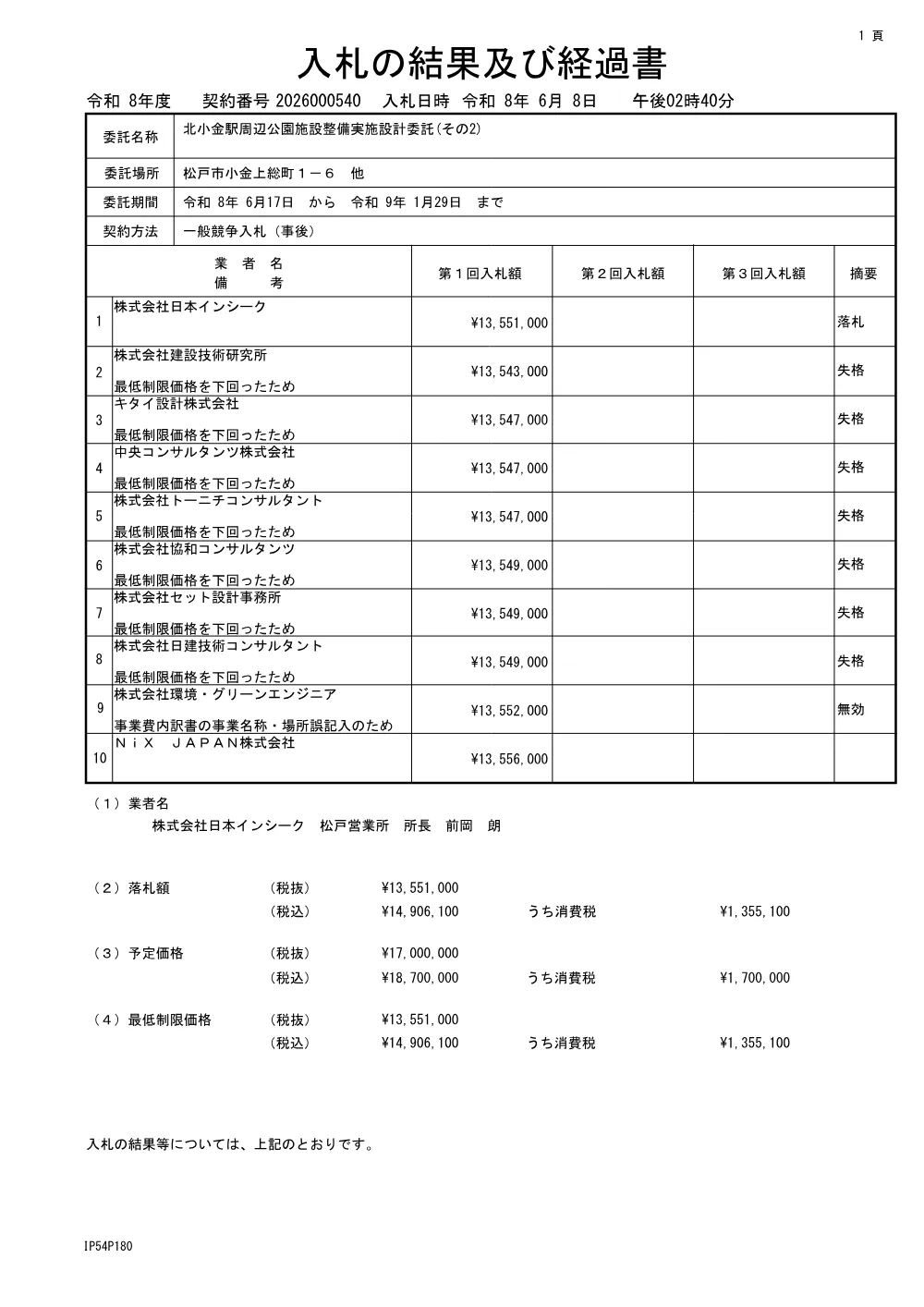 北小金駅周辺公園施設整備実施設計委託(その2)(公園緑地課).pdf 1ページ目のプレビュー