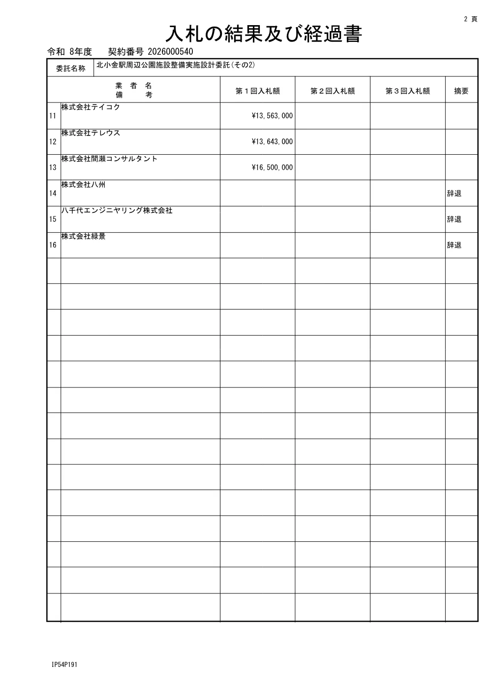 北小金駅周辺公園施設整備実施設計委託(その2)(公園緑地課).pdf 2ページ目のプレビュー