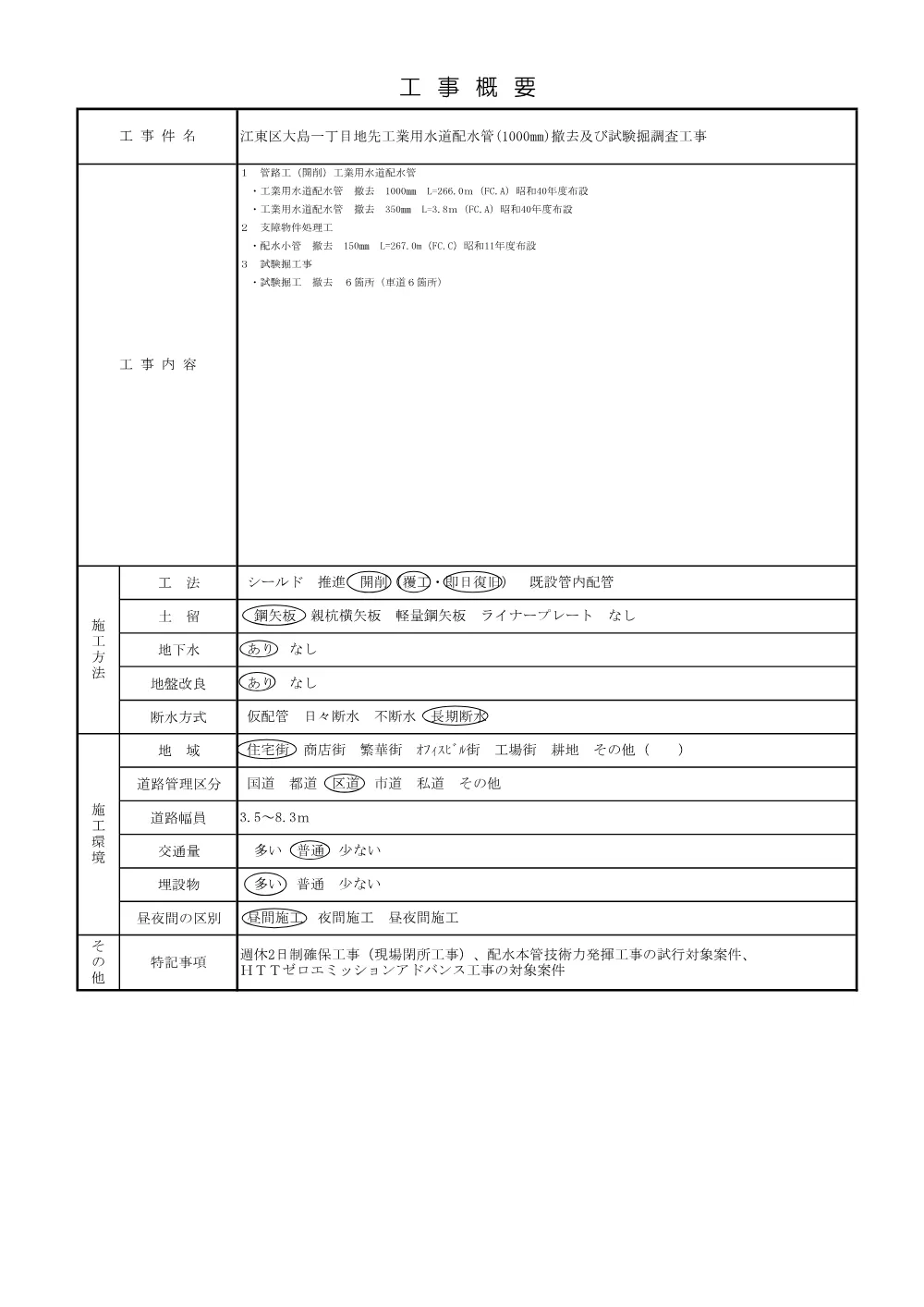工事概要.pdf 1ページ目のプレビュー