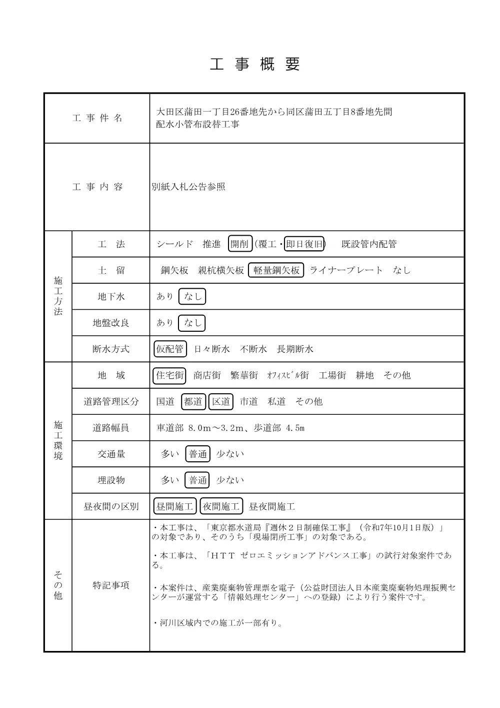 工事概要、案内図.pdf 1ページ目のプレビュー