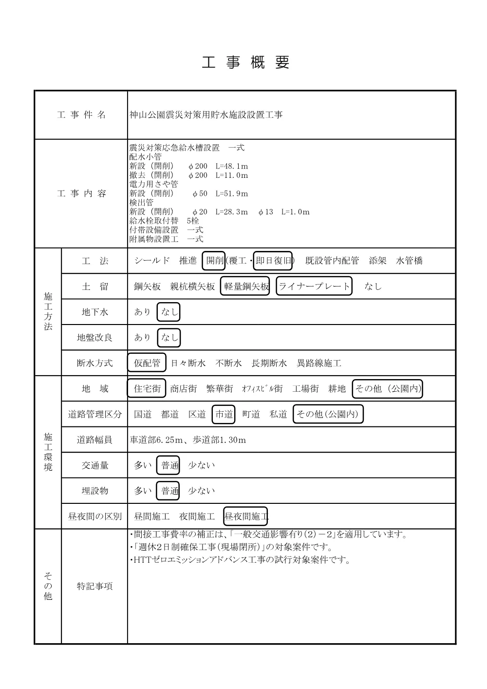工事概要.pdf 1ページ目のプレビュー