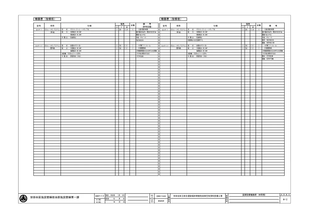 02_体育館機器表.pdf 1ページ目のプレビュー