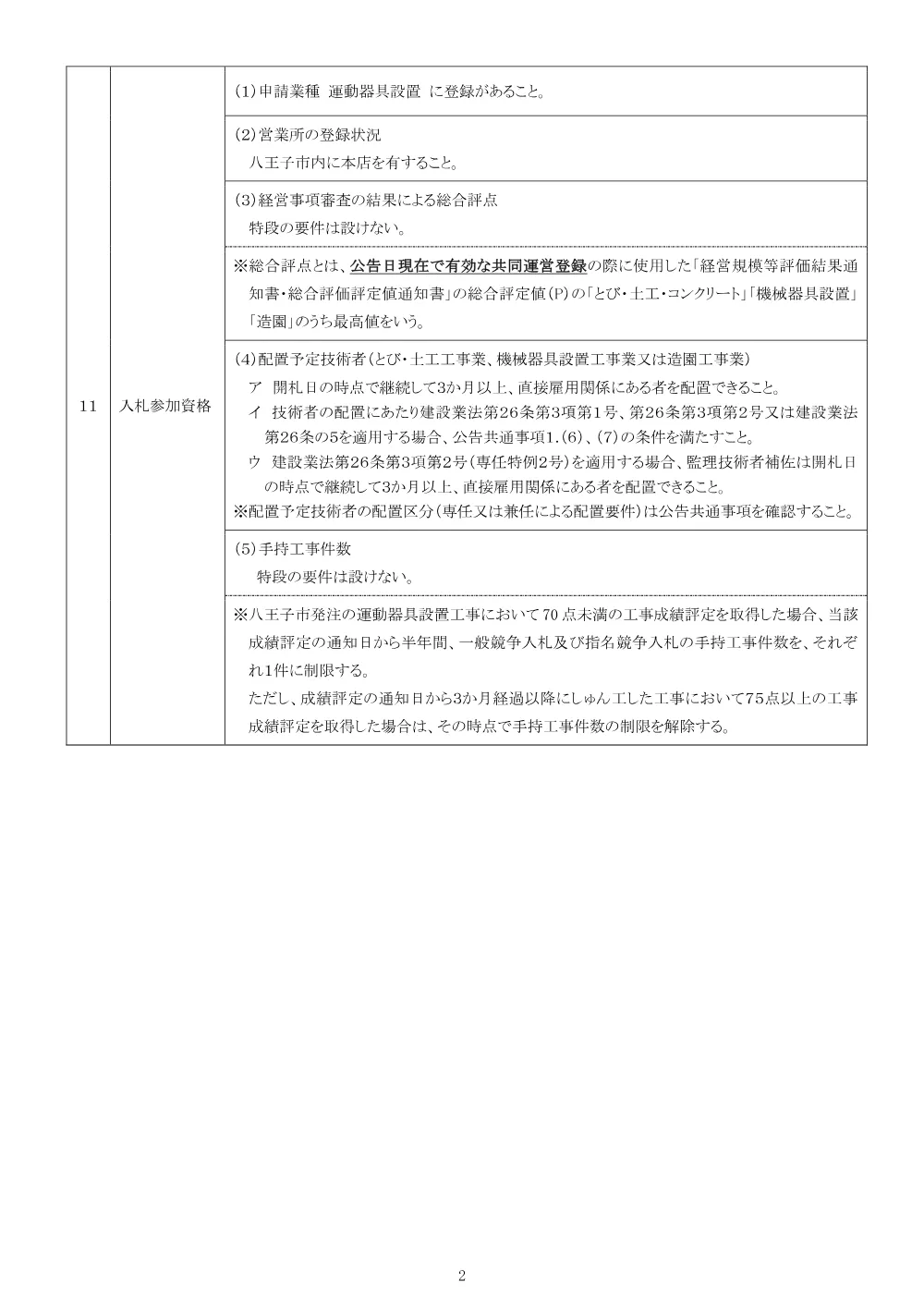 01公告（2026003322公園施設長寿命化その11工事）.pdf 2ページ目のプレビュー