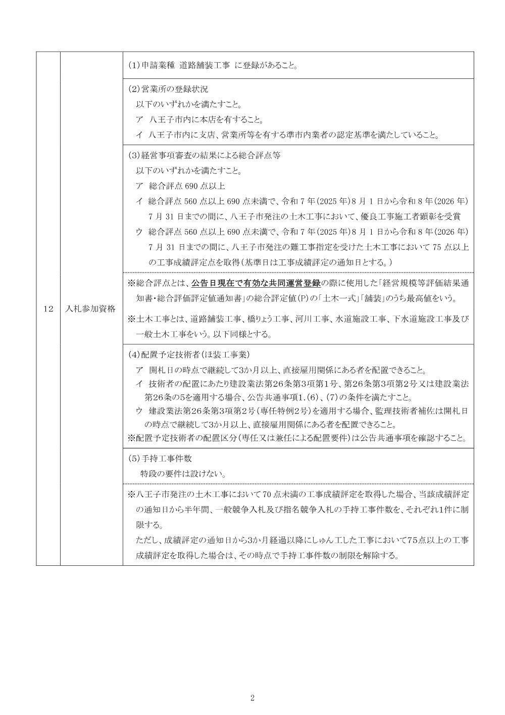 01公告（2026003346八王子市幹線1級5号線道路舗装その2工事）.pdf 2ページ目のプレビュー