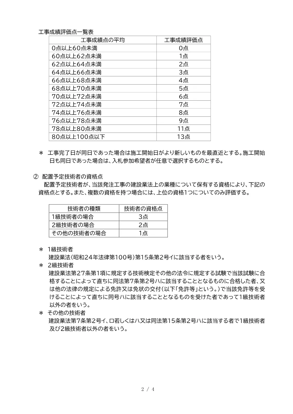 03落札者決定基準（荒川自然公園テニスコート照明改修工事）.pdf 2ページ目のプレビュー