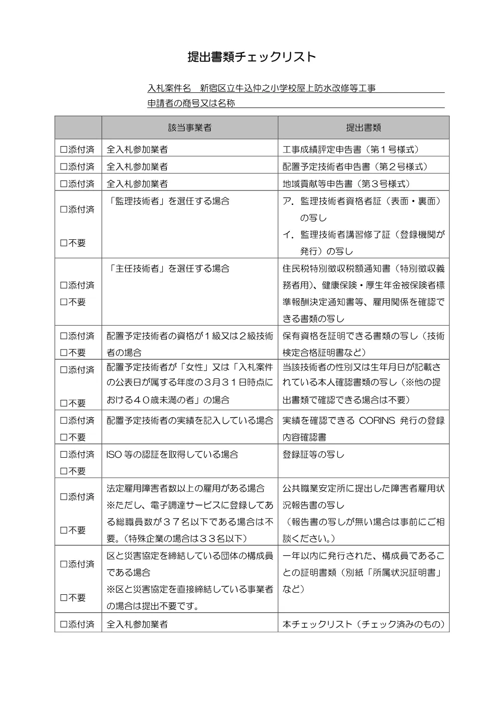 ④提出書類チェックリスト【5081000100】.pdf 1ページ目のプレビュー