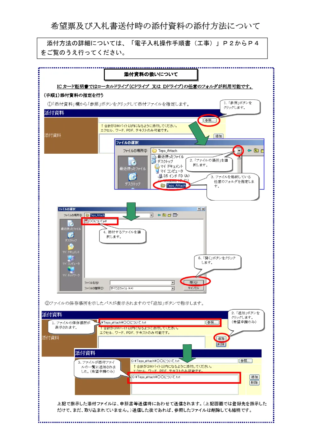 電子入札の添付方法について.pdf 1ページ目のプレビュー