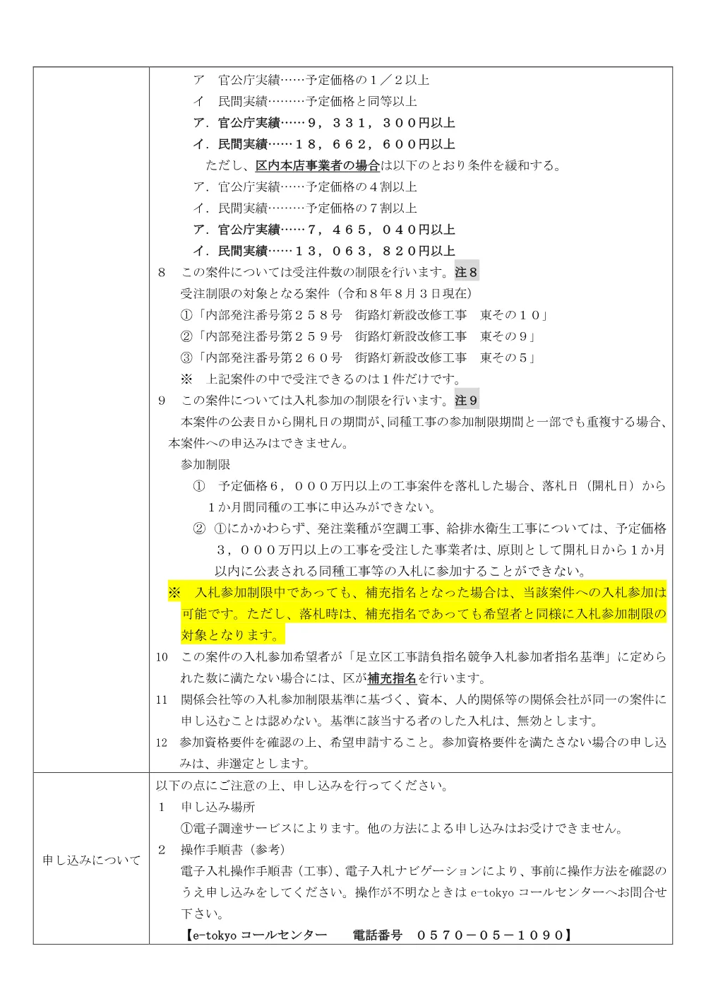 01_発注票（街路灯新設改修工事　東その５）（公募・事前・RUP）.pdf 3ページ目のプレビュー
