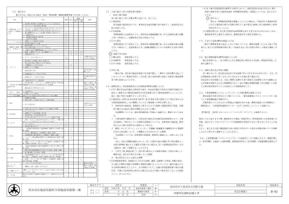 【公告時公表用図面】特記仕様書、案内図・配置図、機器表.pdf 2ページ目のプレビュー