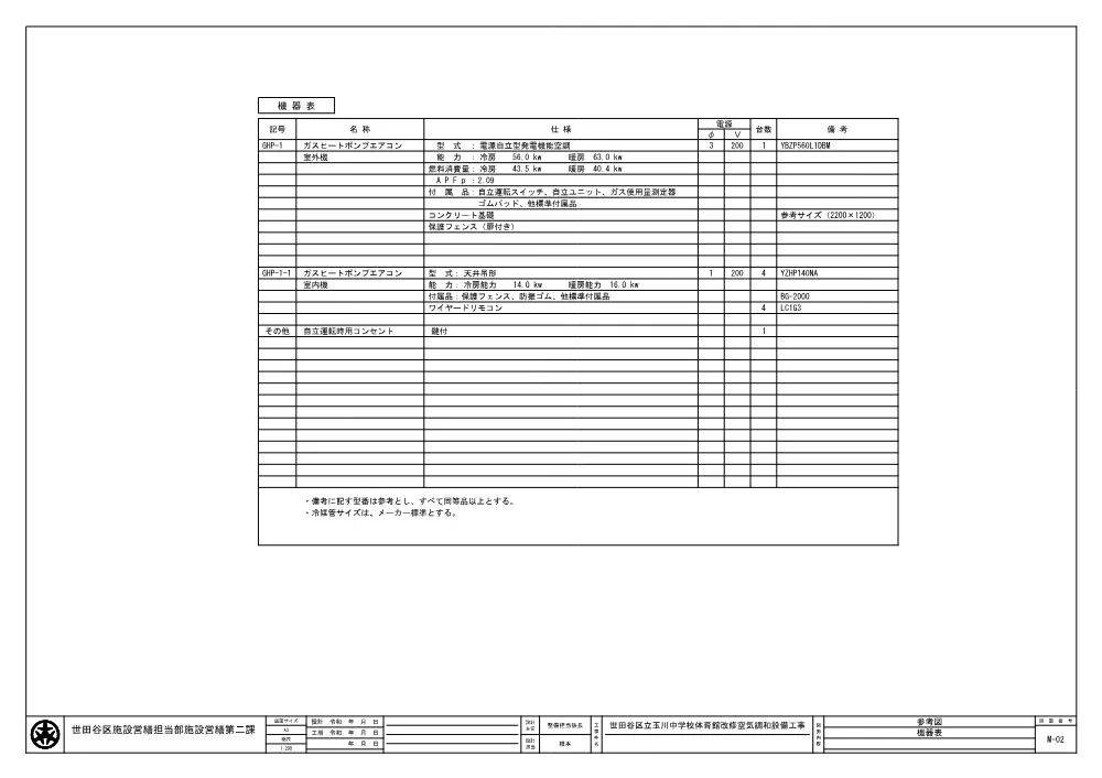 案内図・配置図、機器表.pdf 2ページ目のプレビュー