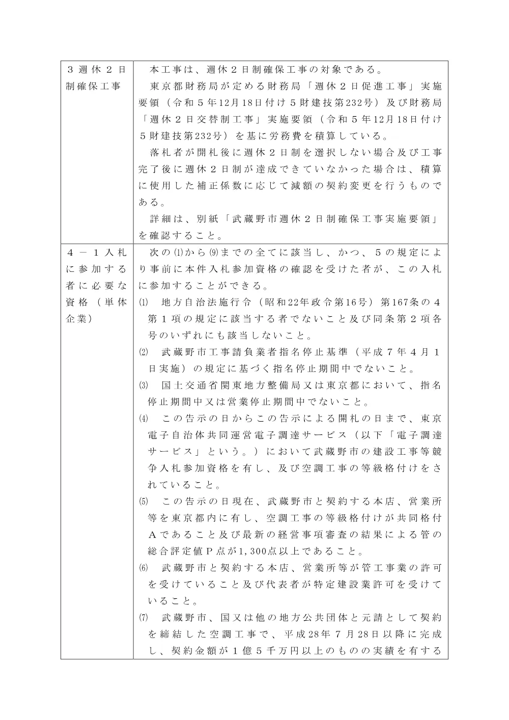 ①告示138　制限付一般競争入札の実施について（保健センター増築及び大規模改修等+機械）.pdf 2ページ目のプレビュー