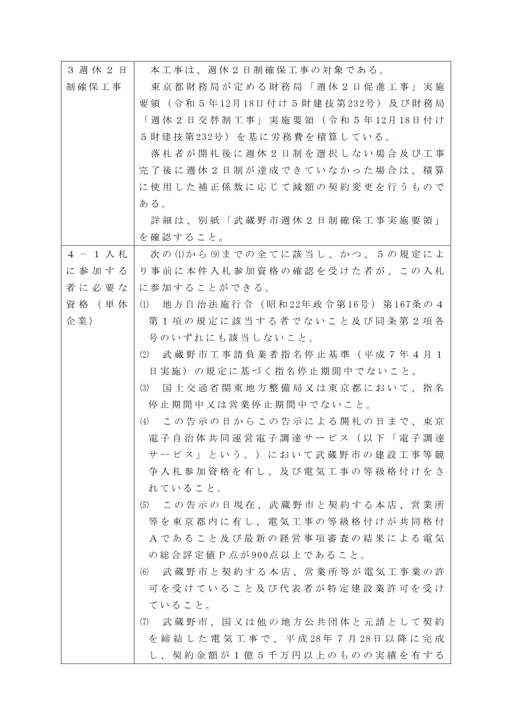 ①告示137　制限付一般競争入札の実施について（保健センター増築及び大規模改修等+電気）.pdf 2ページ目のプレビュー
