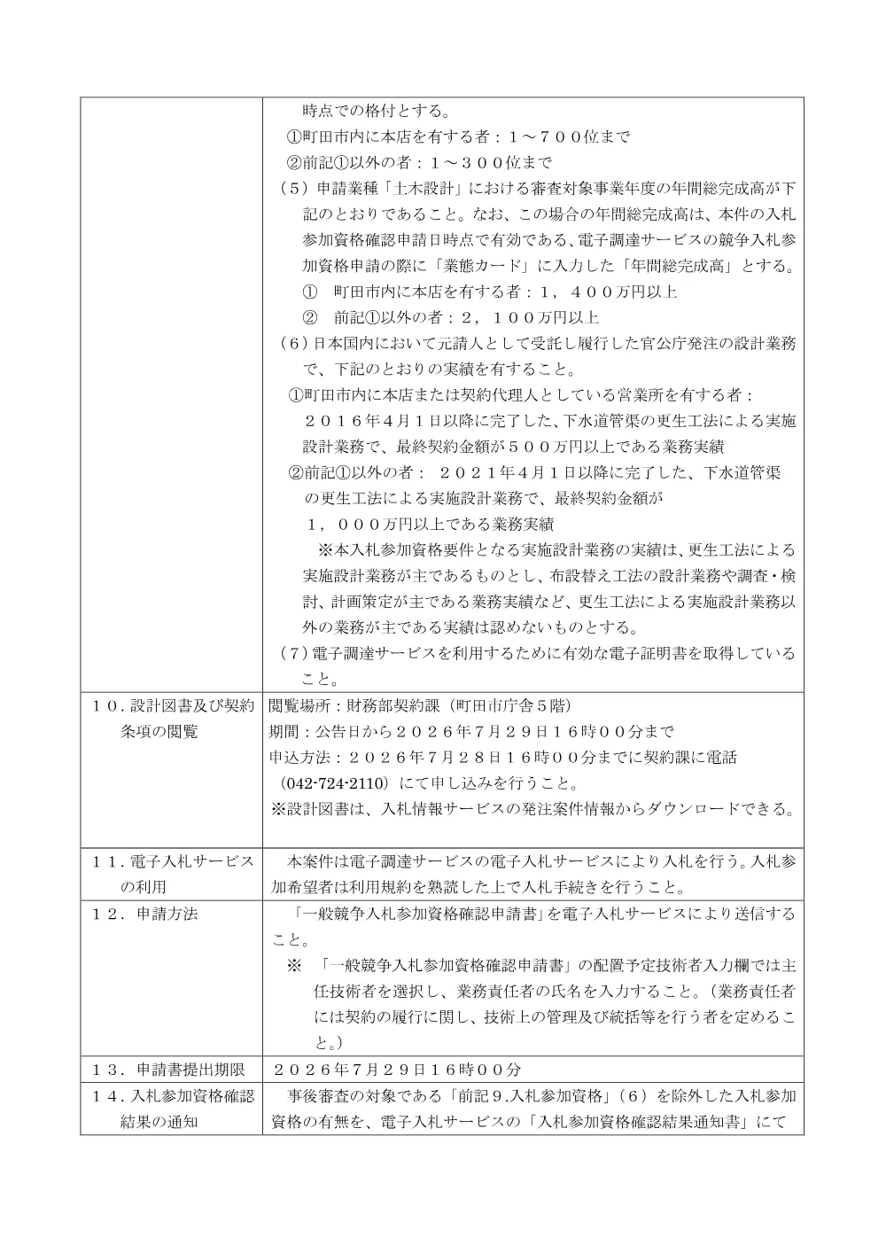 公告文（マンホール耐震化工事に伴う実施設計業務委託）.pdf 2ページ目のプレビュー