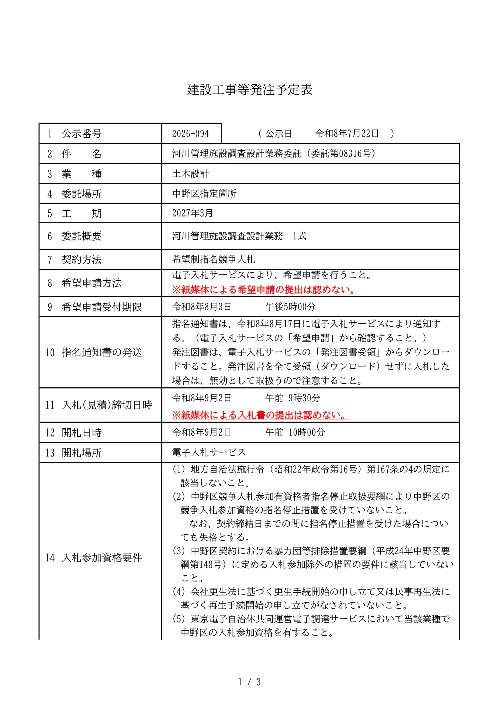 建設工事等発注予定表（河川管理施設調査設計業務委託（委託第08316号））.pdf 1ページ目のプレビュー