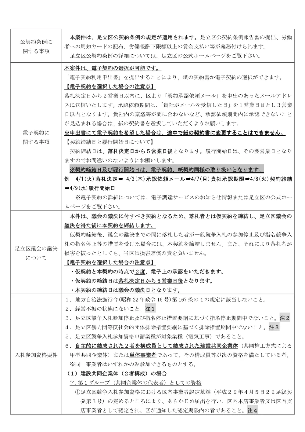 公告文（千住庁舎改修電気設備工事）.pdf 2ページ目のプレビュー