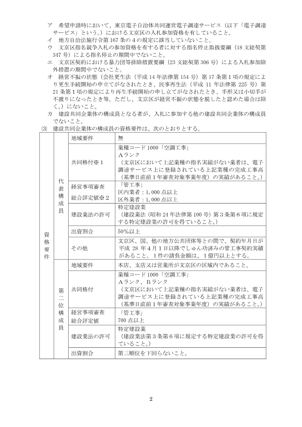 １入札公告（写）.pdf 2ページ目のプレビュー