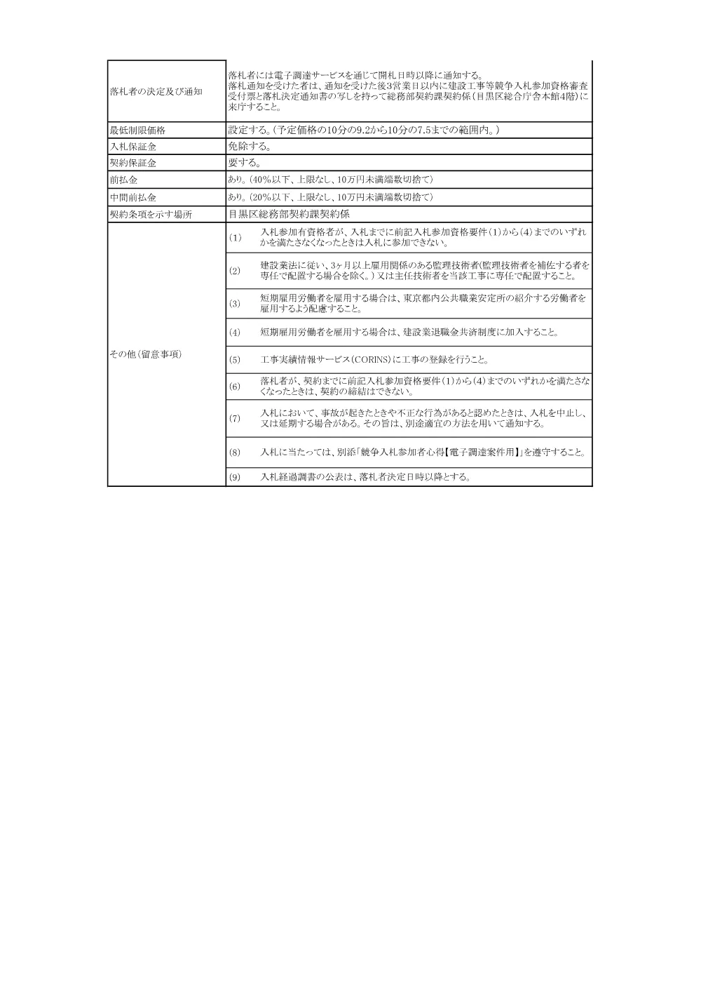 告示文：目黒区東が丘障害福祉施設１階食堂ほか空調設備改修工事.pdf 3ページ目のプレビュー
