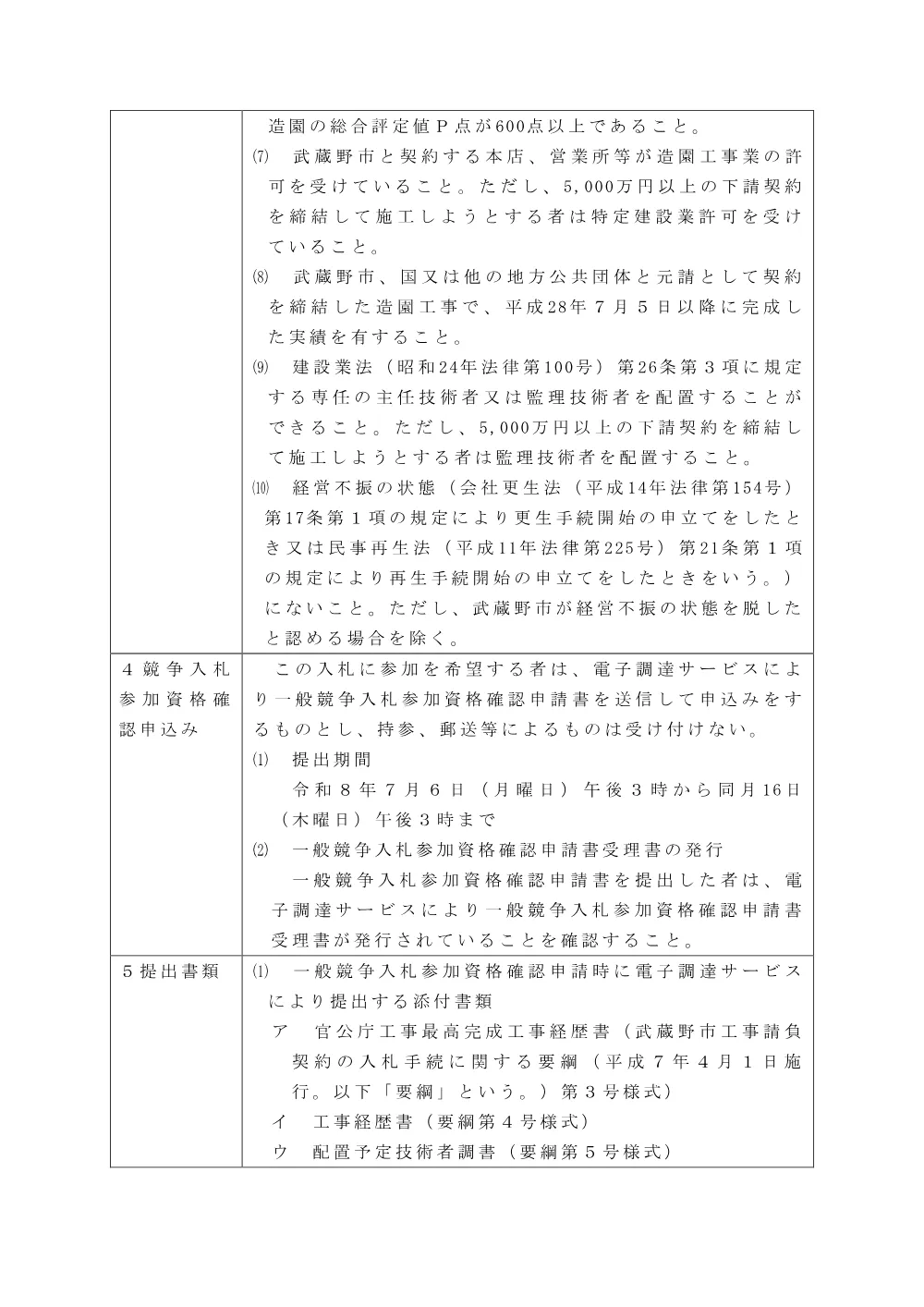 ①告示127　制限付一般競争入札の実施について（境南ふれあい広場公園改修工事）.pdf 3ページ目のプレビュー