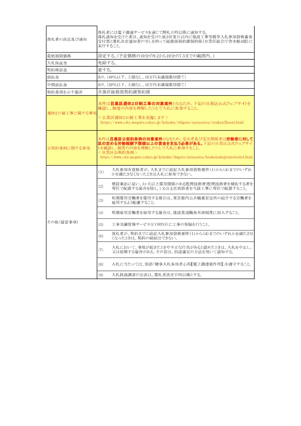 告示文：目黒本町五丁目公園（仮称）新設工事.pdf 3ページ目のプレビュー