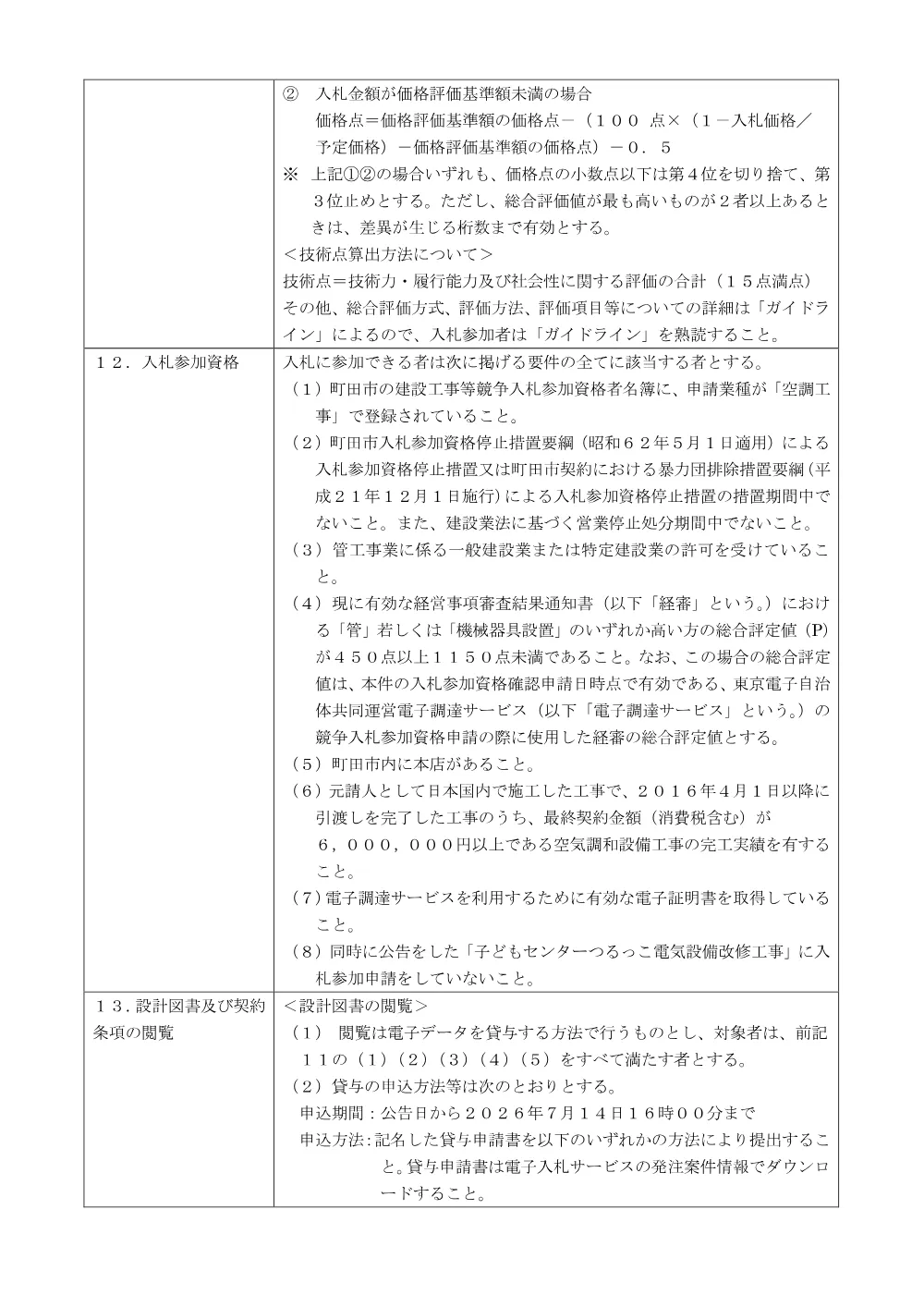 公告文（子どもセンターつるっこ空気調和設備改修工事）.pdf 2ページ目のプレビュー